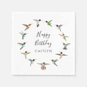 Hummingbirds Birthday Napkin