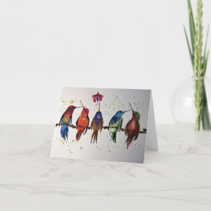 Hummingbirds - Blank inside Greeting Card
