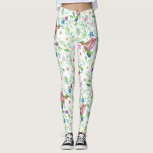 Hummingbirds - Botanical Florals Leggings
