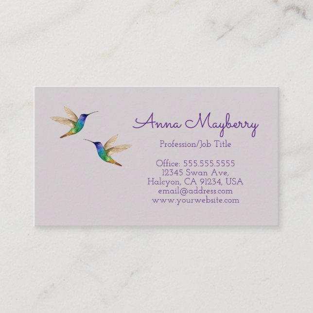 Hummingbirds Business Card (Front)