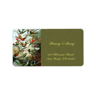 Hummingbirds by Ernst Haeckel Label
