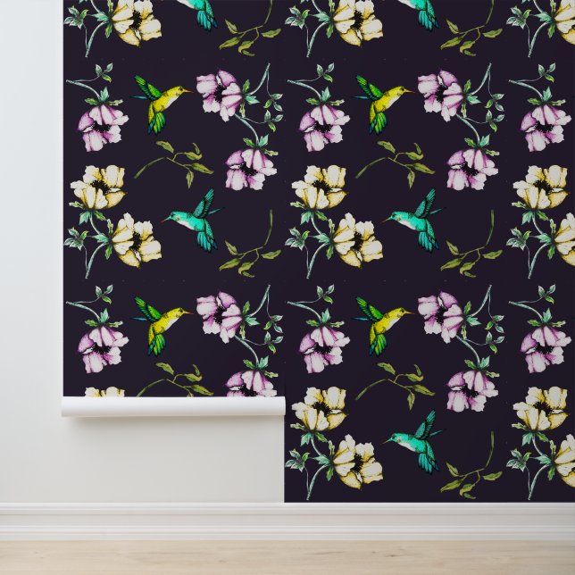 Hummingbirds Cottage Garden Wallpaper (Application)