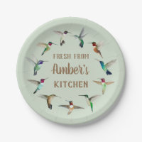 Hummingbirds Custom Paper Plates