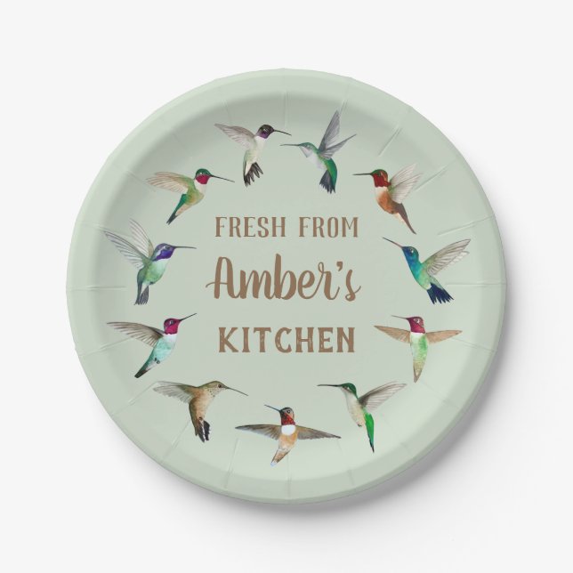 Hummingbirds Custom Paper Plates (Front)