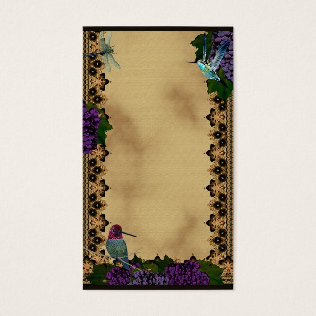 Hummingbirds, Dragonfly, and Grapes Victorian (Front)