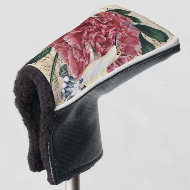 Hummingbirds Duet Golf Head Cover (3/4 Front)
