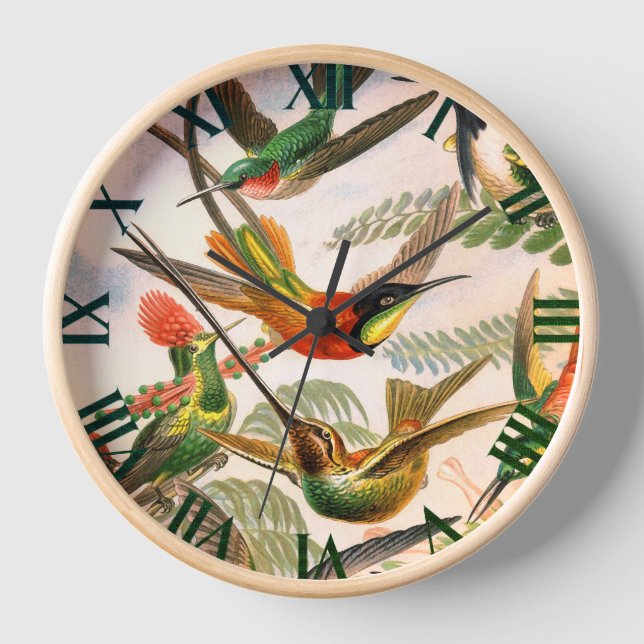  Hummingbirds - Ernst Haeckel Clock (Front)
