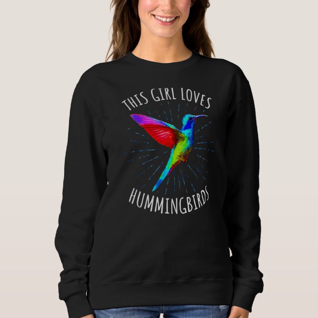 Hummingbirds Fast Wing Flapping Long Beaked Hummin Sweatshirt (Front)