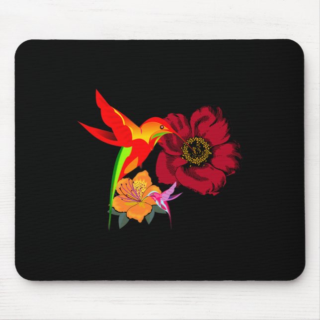 Hummingbirds Feeding From Flowers Graphic Art   Mouse Mat (Front)