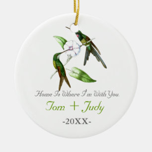 Hummingbirds First Christmas Together Newly Weds Ceramic Tree Decoration