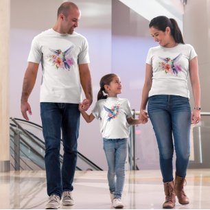 Hummingbirds Floral Bouquet 2 Birthday Party T-Shirt