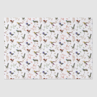 Hummingbirds Floral Colourful Birder Wrapping Pape Tissue Paper