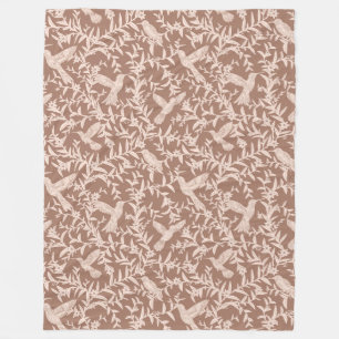 Hummingbirds Floral Fleece Blanket