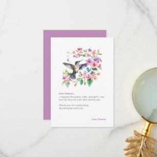 Hummingbirds Floral Wreath Thank You Card