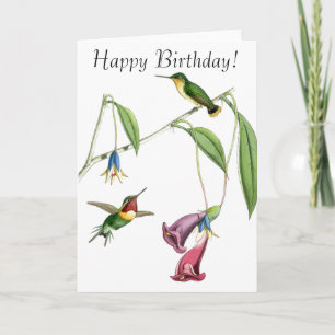 Hummingbirds & Flowers Birthday Card