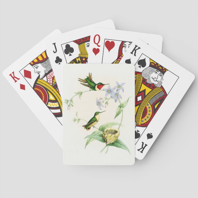 Hummingbirds & Flowers Playing Cards (Back)