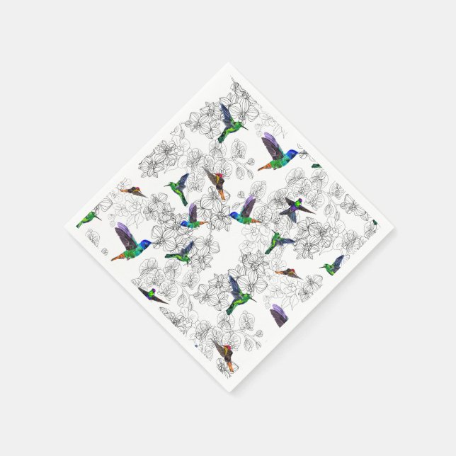 Hummingbirds Flying Napkins (Corner)