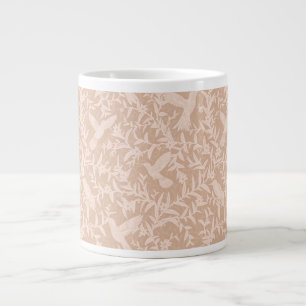 Hummingbirds foliage beige large coffee mug