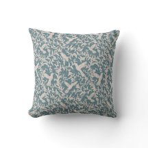 Hummingbirds foliage blue whimsical vintage
