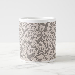 Hummingbirds foliage grey large coffee mug
