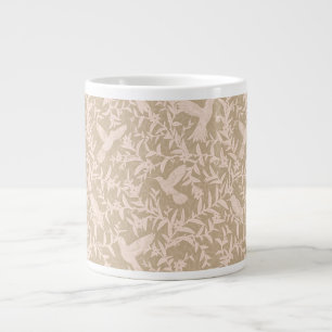 Hummingbirds foliage khaki large coffee mug