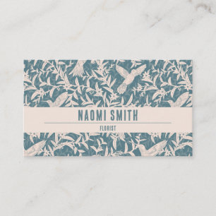 Hummingbirds foliage vintage style Business Card
