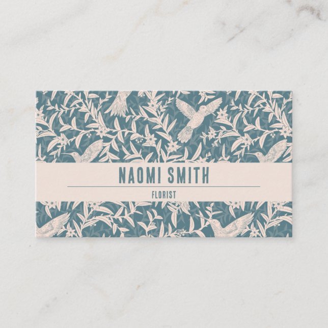 Hummingbirds foliage vintage style Business Card (Front)
