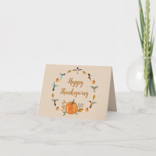 Hummingbirds Happy Thanksgiving Card