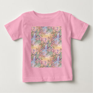 Hummingbirds Hibiscus Waterfall Cheerful Baby T-Shirt