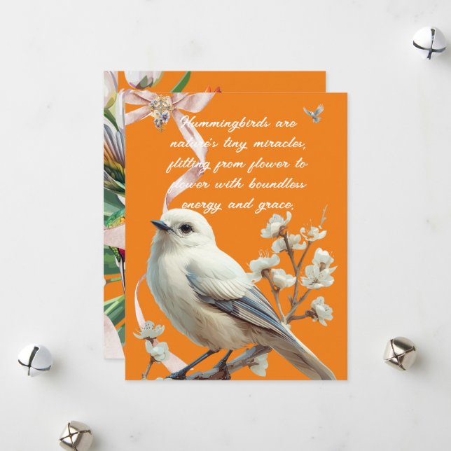 HUMMINGBIRDS HOLIDAY CARD (Front/Back In Situ)