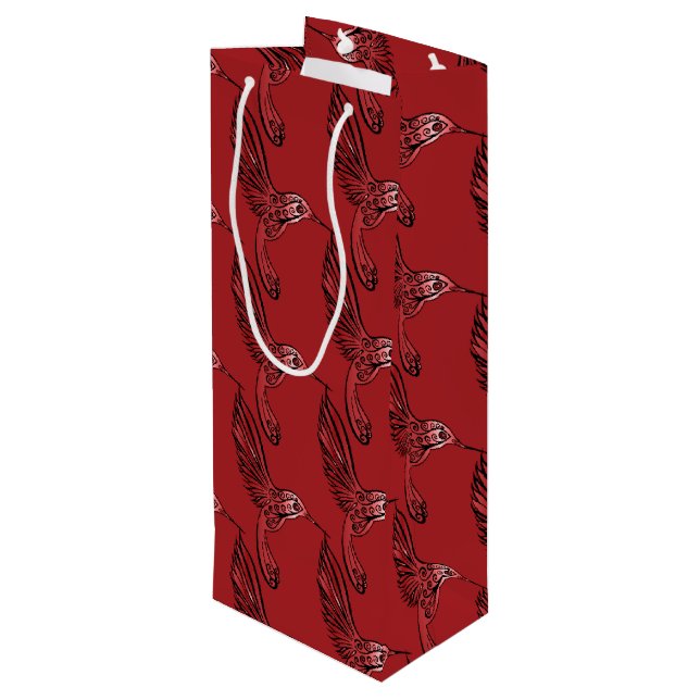 Hummingbirds II Wine Gift Bag (Back Angled)