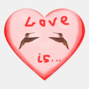 Hummingbirds in heart - Love is Sticker