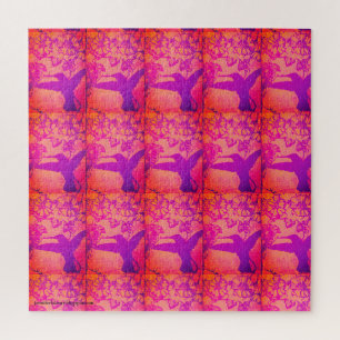 Hummingbirds in Lavender Pillow Jigsaw Puzzle