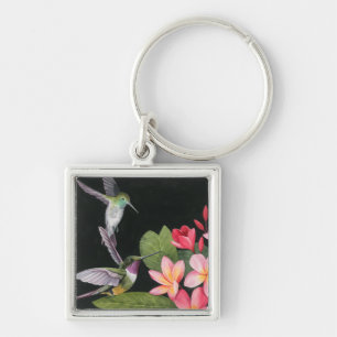 Hummingbirds In the Plumeria Key Ring