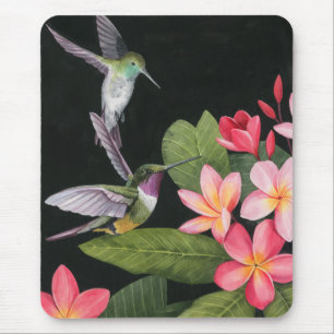 Hummingbirds In the Plumeria Mouse Mat