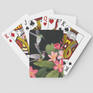 Hummingbirds In the Plumeria Playing Cards