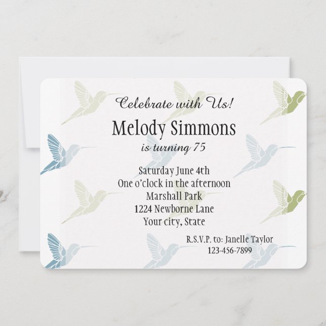 Hummingbirds Invitation (Back)