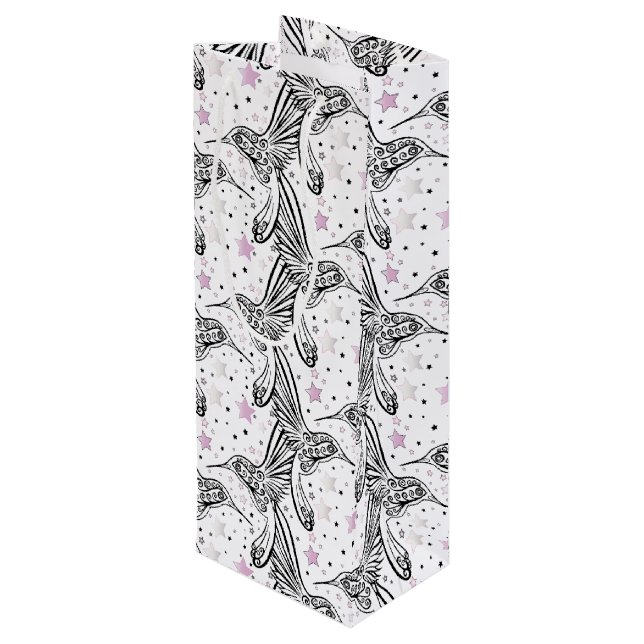 Hummingbirds IV Wine Gift Bag (Back Angled)