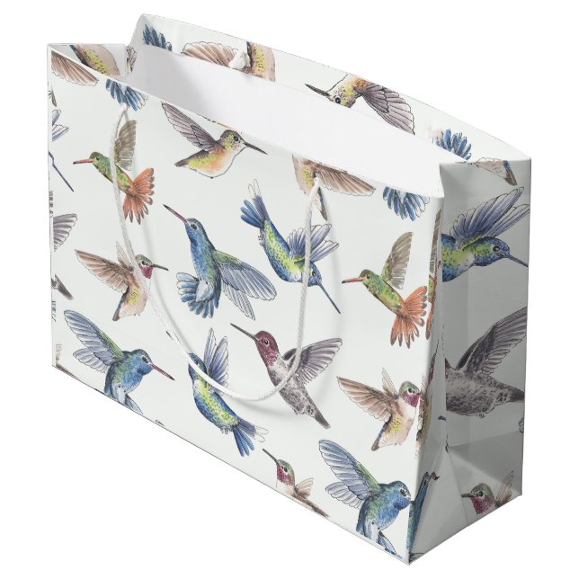 Hummingbirds Large Gift Bag (Back Angled)