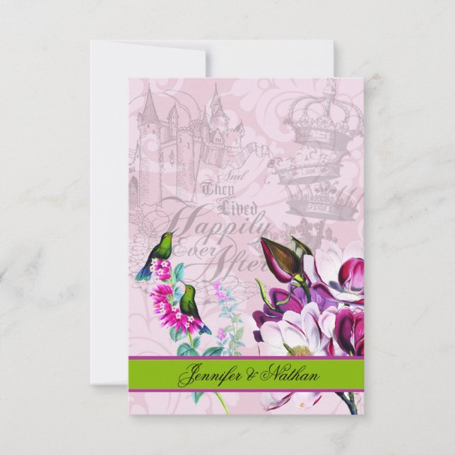 Hummingbirds Magnolias RSVP Card (Front)