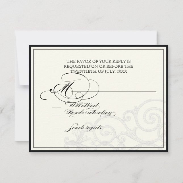 Hummingbirds n Swirls  - RSVP Response Card (Front)