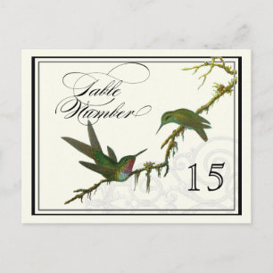 Hummingbirds n Swirls -  Table Placecard Numbers Postcard