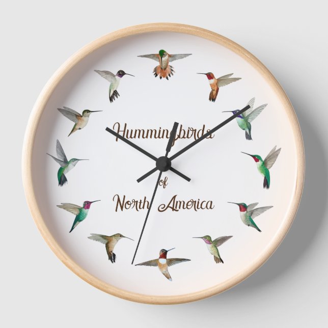 Hummingbirds of North America Clock (Front)
