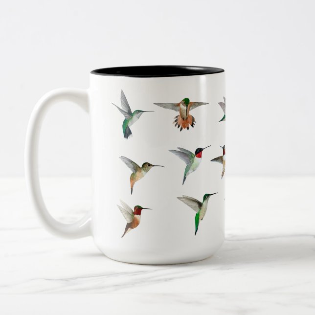 Hummingbirds of North America  Two-Tone Coffee Mug (Left)