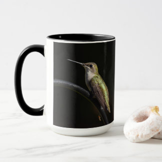 Hummingbirds on Black Mug