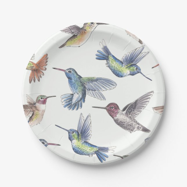 Hummingbirds Paper Plate (Front)