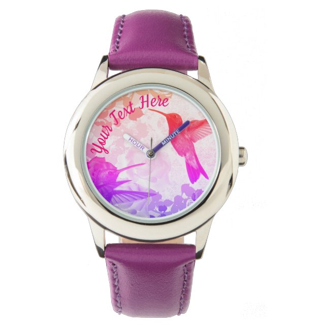 Hummingbirds Personalised Watch (Front)