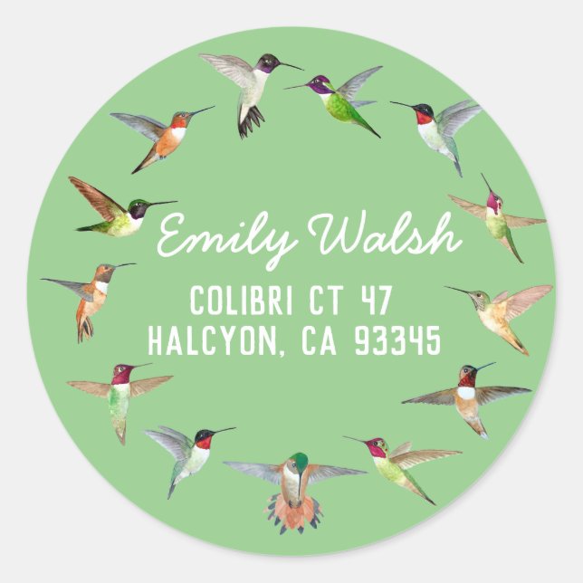 Hummingbirds Return Address Label (Front)