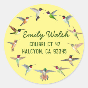 Hummingbirds Return Address Label
