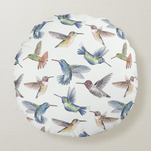 Hummingbirds Round Cushion (Front)